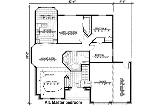 Floor Plan - Other Floor for European House Plan #138-135 - 2 bed, 1 bath