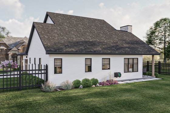 Exterior - Rear Elevation for Southern House Plan #455-546 - 3 bed, 2 bath