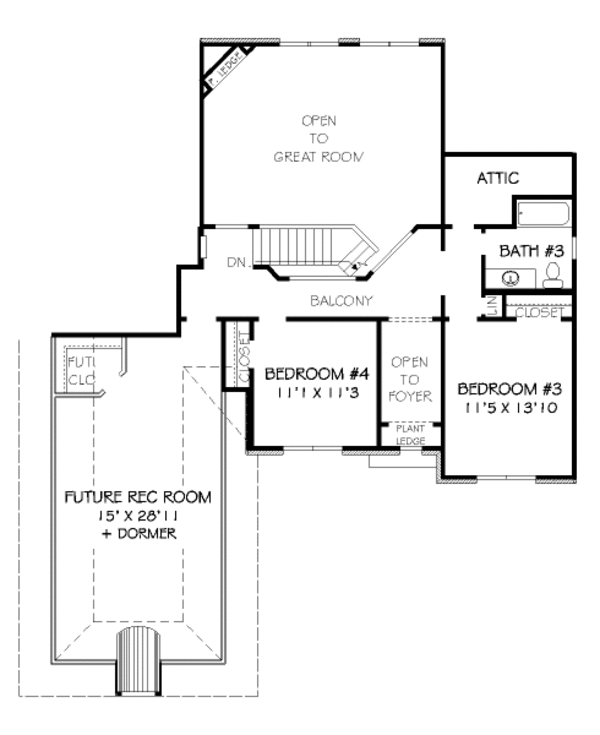 European Floor Plan - Upper Floor Plan #424-337