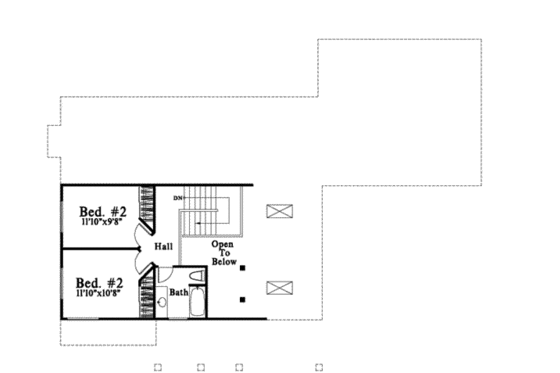 Floor Plan - Upper Floor for Traditional House Plan #78-209 - 3 bed, 2.5 bath