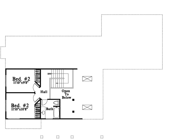 Traditional Floor Plan - Upper Floor Plan #78-209