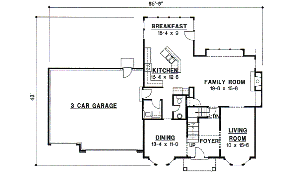 Traditional Style House Plan - 4 Beds 3.5 Baths 2955 Sq/Ft Plan #67-561 ...