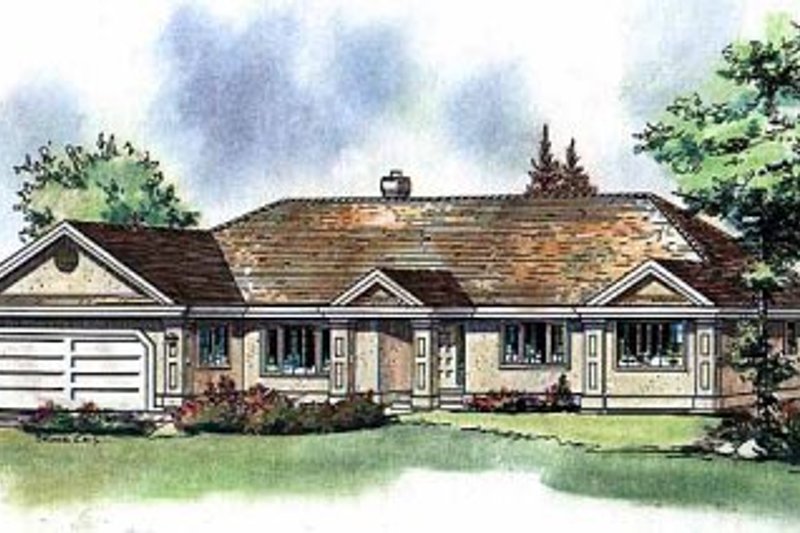 House Blueprint - Ranch Exterior - Front Elevation Plan #18-106