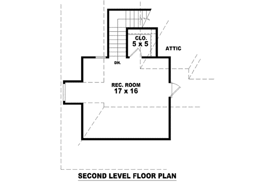 Floor Plan - Upper Floor for European House Plan #81-1015 - 3 bed, 2 bath