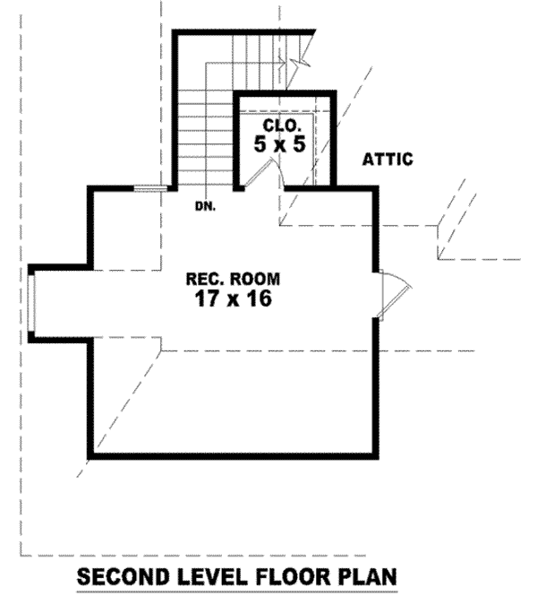 Floor Plan - Upper Floor for European House Plan #81-1015 - 3 bed, 2 bath
