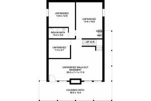 Floor Plan - Lower Floor for Contemporary House Plan #126-146 - 3 bed, 3 bath