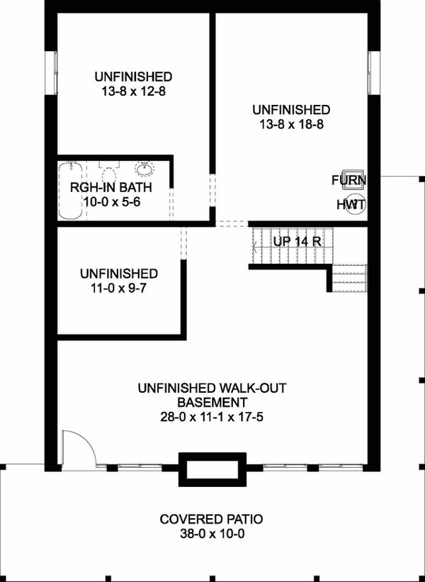 Contemporary Floor Plan - Lower Floor Plan #126-146