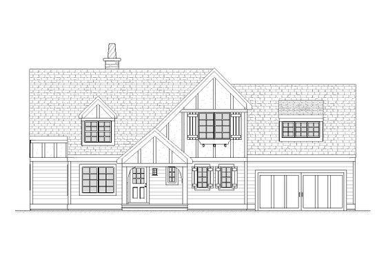 Exterior - Front Elevation 3 for Tudor House Plan #901-70 - 3 bed, 2.5 bath