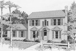 Colonial Exterior - Front Elevation Plan #112-111