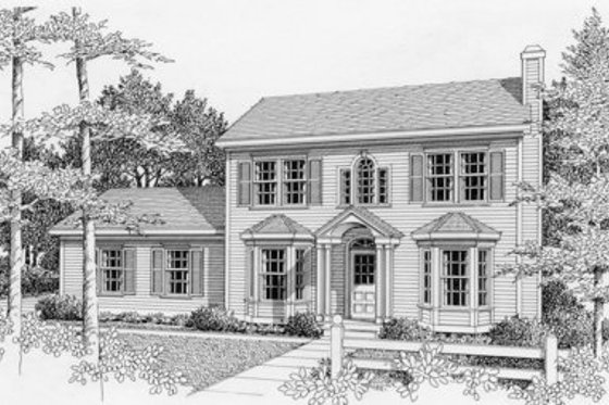 Exterior - Front Elevation for Colonial House Plan #112-111 - 3 bed, 2.5 bath