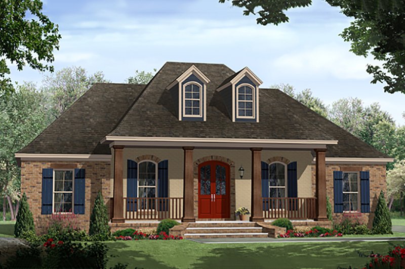 Architectural House Design - Country Exterior - Front Elevation Plan #21-393