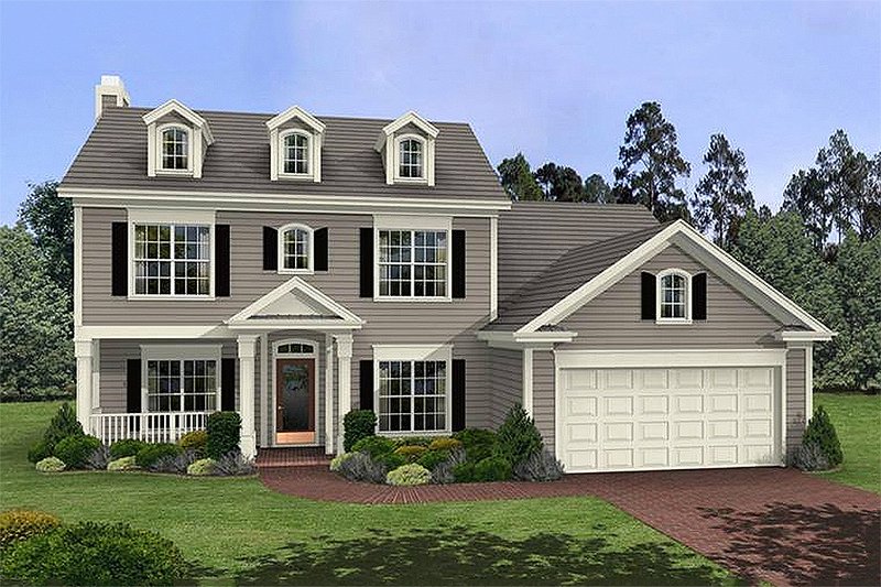 Architectural House Design - Southern Exterior - Front Elevation Plan #56-233