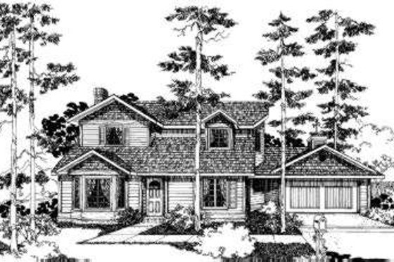 Exterior - Front Elevation for Traditional House Plan #303-438 - 3 bed, 2.5 bath