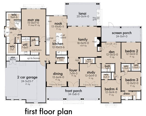 House Plan Design - Farmhouse Floor Plan - Main Floor Plan #120-271