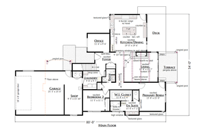 Floor Plan - Main Floor for Modern House Plan #1099-12 - 3 bed, 3 bath