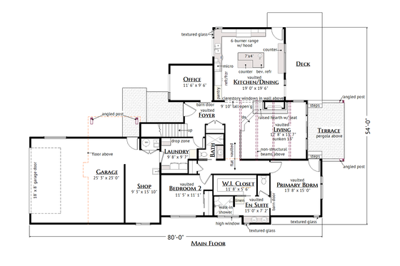 Floor Plan - Main Floor for Modern House Plan #1099-12 - 3 bed, 3 bath