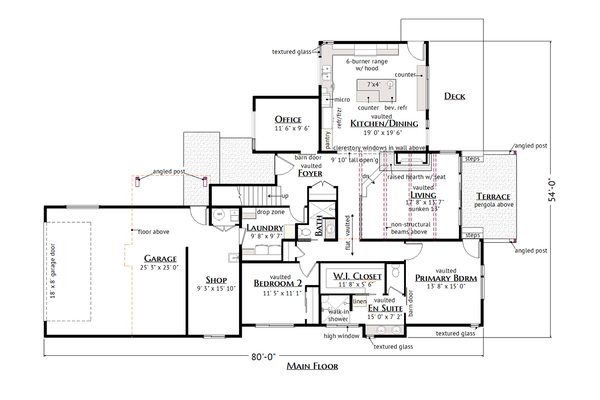 Modern Floor Plan - Main Floor Plan #1099-12