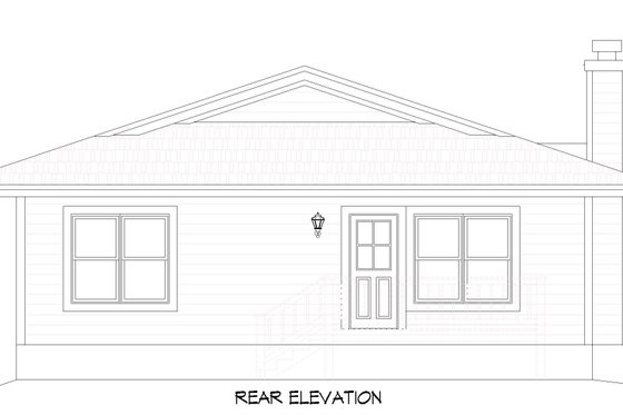 Exterior - Rear Elevation for Traditional House Plan #932-496 - 2 bed, 2 bath