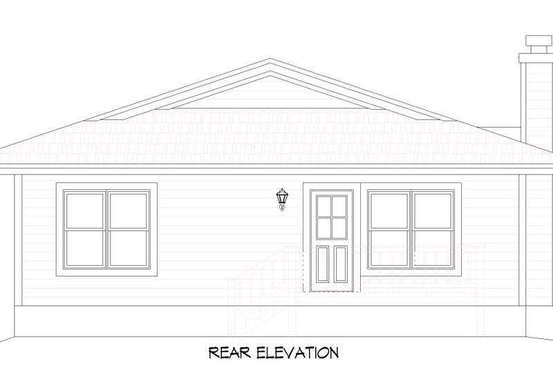 Dream House Plan - Exterior - Rear Elevation for Traditional House Plan #932-496 - 2 bed, 2 bath