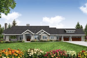 Craftsman Exterior - Front Elevation Plan #124-1382