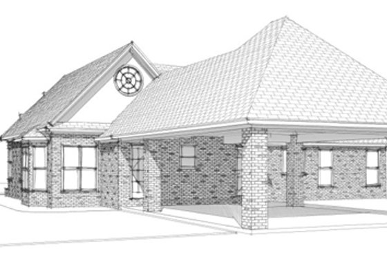 Exterior - Rear Elevation for Country House Plan #63-286 - 3 bed, 2 bath