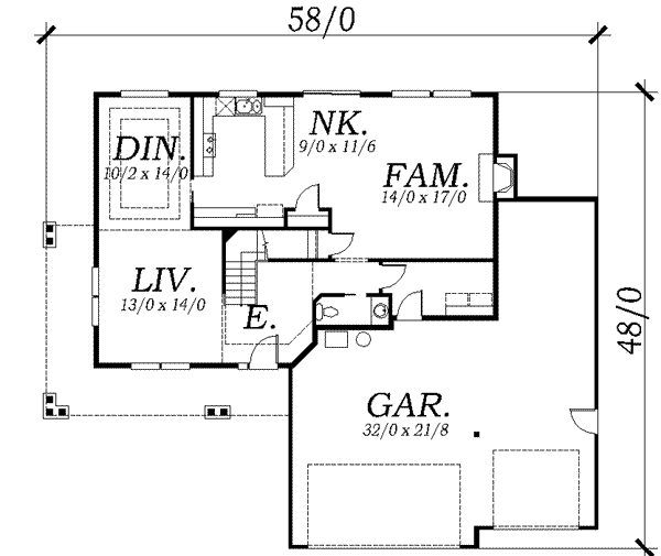 Traditional Floor Plan - Main Floor Plan #130-109