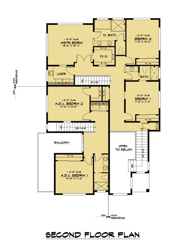 Contemporary Floor Plan - Upper Floor Plan #1066-113