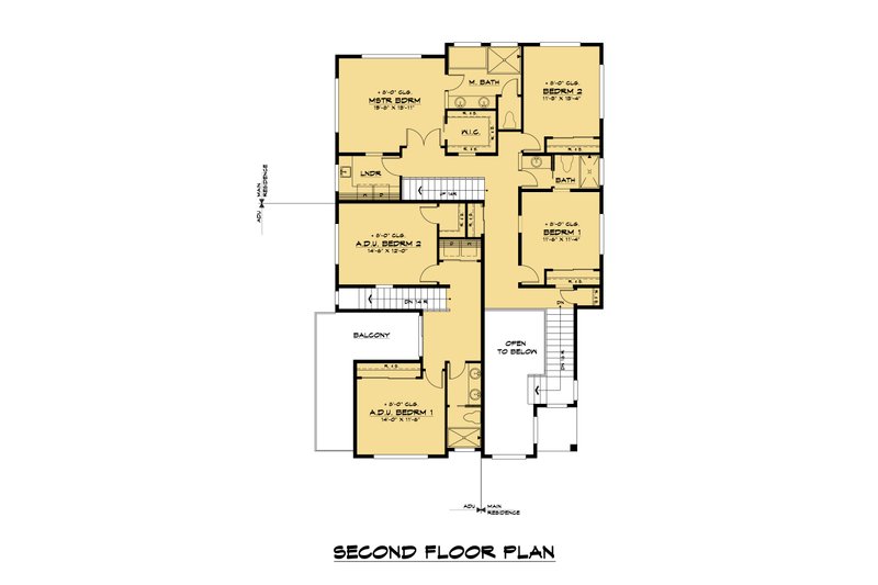 House Plan Design - Floor Plan - Upper Floor for Contemporary House Plan #1066-113 - 5 bed, 4 bath