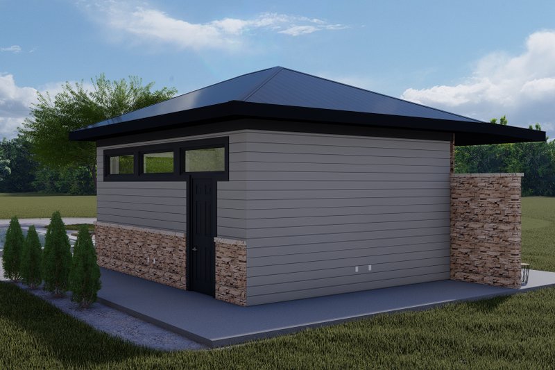 House Plan Design - Exterior - Other Elevation 3 for Modern House Plan #1060-111, 1 bath