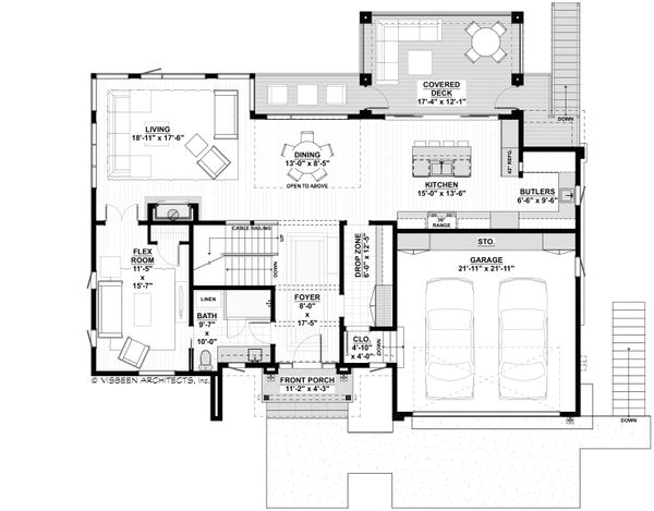 Contemporary Floor Plan - Main Floor Plan #928-353