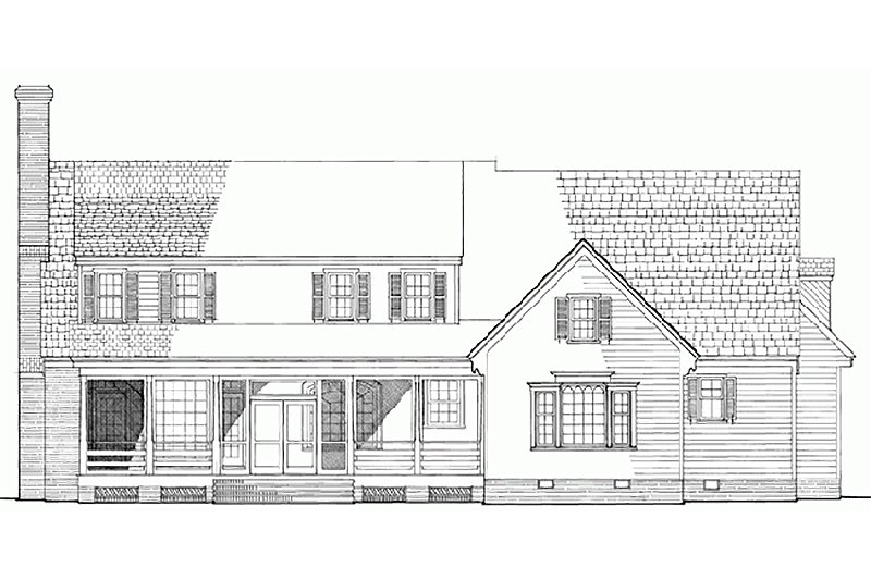 Home Plan - Exterior - Rear Elevation for Country House Plan #137-175 - 4 bed, 3.5 bath