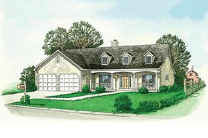 Exterior - Front Elevation 3 for Traditional House Plan #16-180 - 3 bed, 2 bath