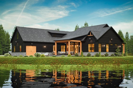 Exterior - Rear Elevation 1 for Farmhouse House Plan #119-434 - 3 bed, 3.5 bath
