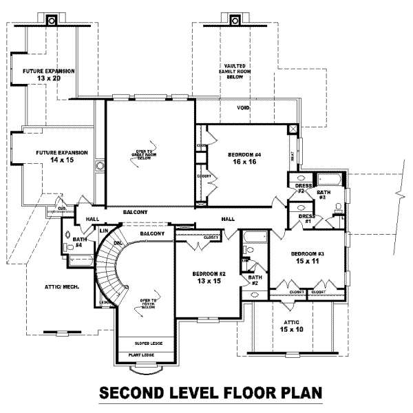 European Floor Plan - Upper Floor Plan #81-1351