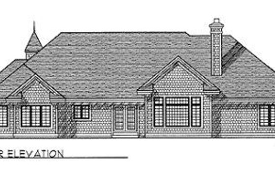 Exterior - Rear Elevation for European House Plan #70-463 - 3 bed, 3.5 bath