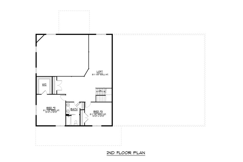 House Blueprint - Floor Plan - Upper Floor for Barndominium House Plan #1064-109 - 3 bed, 2.5 bath