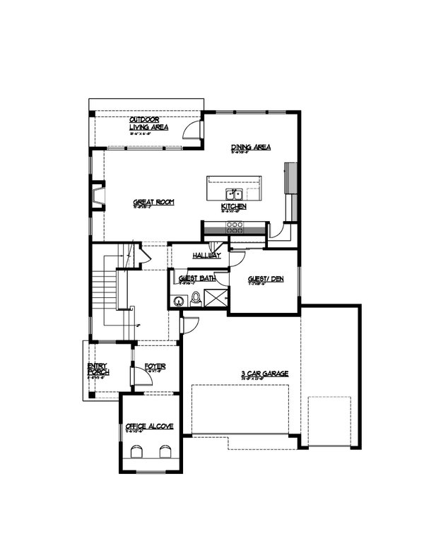 Contemporary Floor Plan - Main Floor Plan #569-81