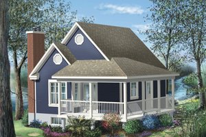 Cottage Exterior - Front Elevation Plan #25-4190