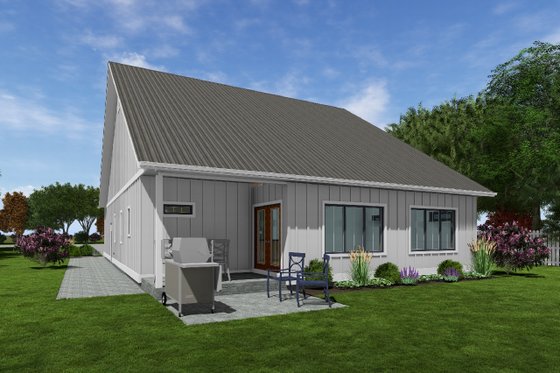 Exterior - Rear Elevation for Farmhouse House Plan #126-268 - 3 bed, 2 bath