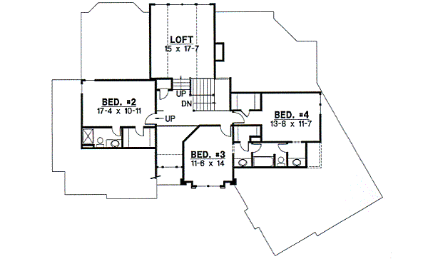 Modern Floor Plan - Upper Floor Plan #67-734