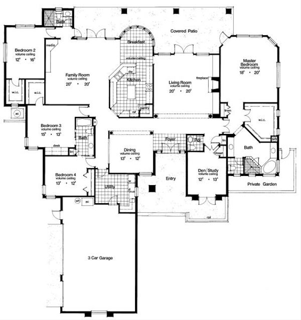 European Floor Plan - Main Floor Plan #417-413