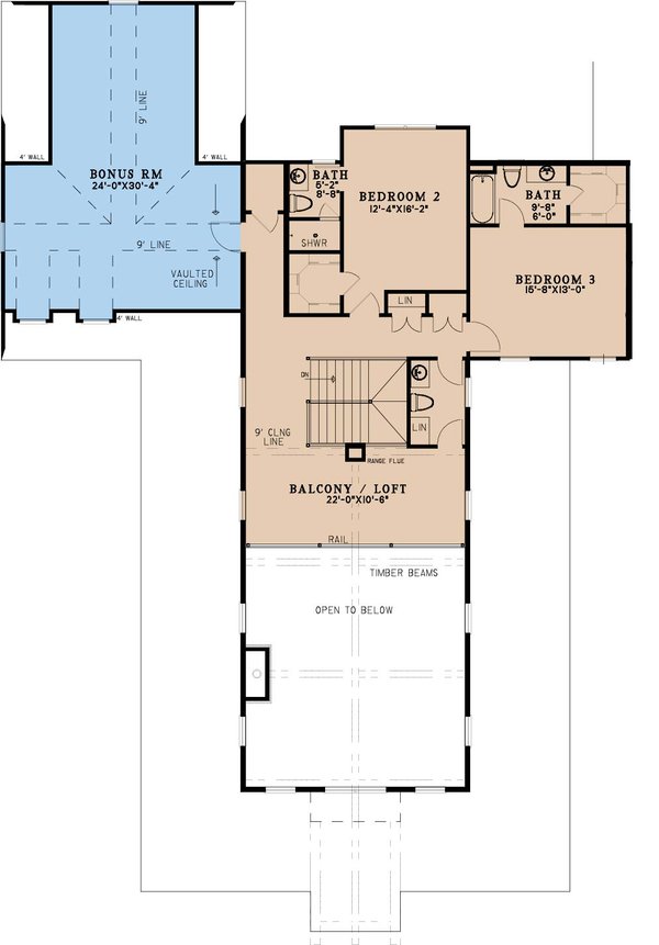 Farmhouse Floor Plan - Upper Floor Plan #923-340