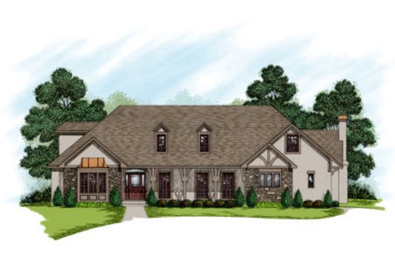 Home Plan - European Exterior - Front Elevation Plan #56-229