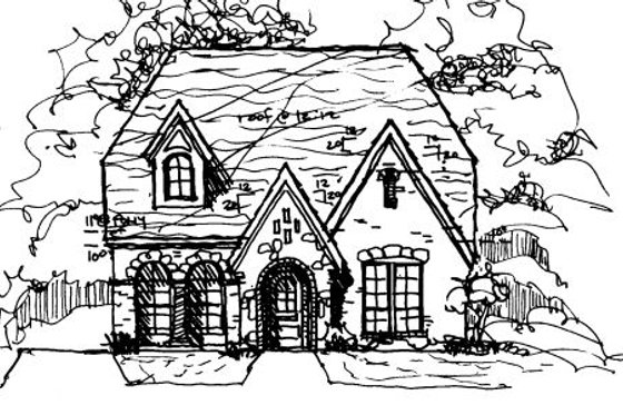 Exterior - Front Elevation for European House Plan #141-371 - 4 bed, 4 bath