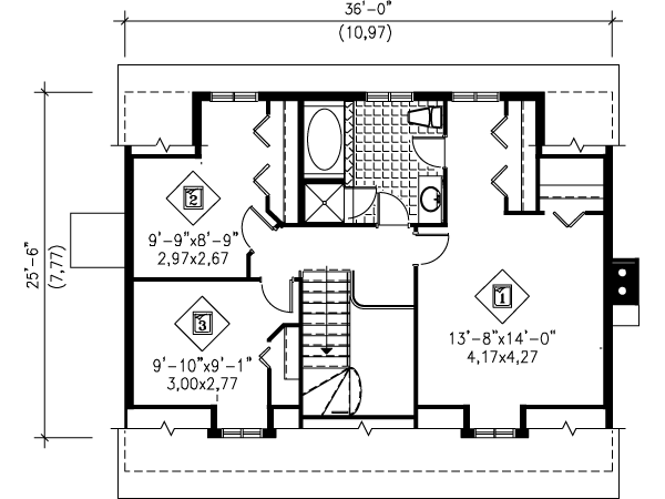 Cottage Floor Plan - Upper Floor Plan #25-4087