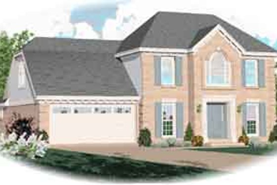 Exterior - Front Elevation for European House Plan #81-479 - 3 bed, 2.5 bath