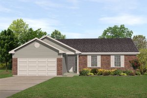 Ranch Exterior - Front Elevation Plan #22-103