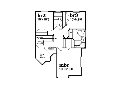 Floor Plan - Upper Floor House Plan #47-600 - 3 bed, 2.5 bath