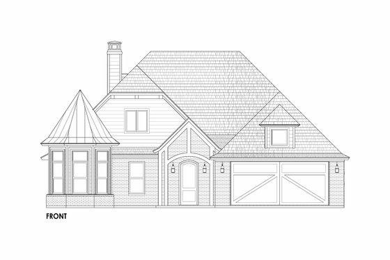 Exterior - Front Elevation 6 for Tudor House Plan #1096-104 - 4 bed, 2 bath