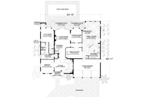 Floor Plan - Main Floor for Mediterranean House Plan #420-178 - 5 bed, 6.5 bath